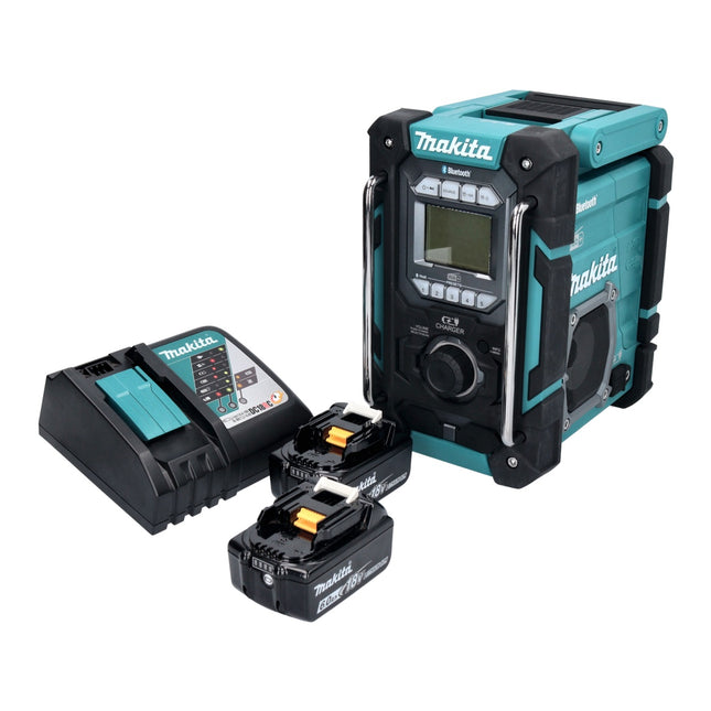 Radio de obra sin cable Makita DMR 301 RG 12 V máx. - 18 V DAB / DAB+ / Bluetooth + 2x batería recargable 6,0 Ah + cargador