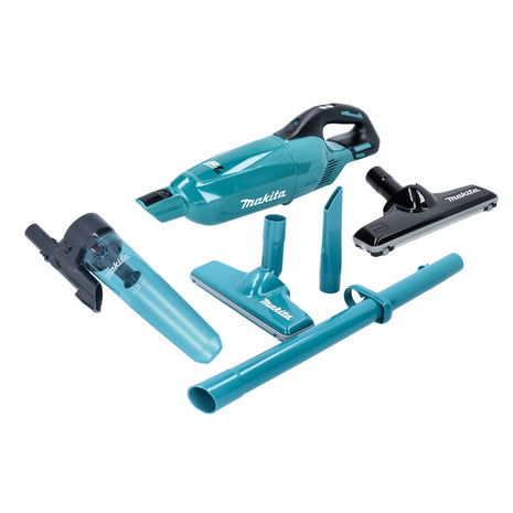 Aspirador inalámbrico Makita DCL 281 FZ 18 V sin escobillas + accesorio separador ciclónico + boquilla para suelos de alfombras - sin batería, sin cargador