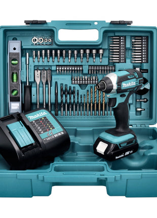 Makita DTD 152 SAX5 Clé à chocs sans fil 18 V 165 Nm + 1 batterie 2,0 Ah + chargeur + jeu d'accessoires 101 pièces + mallette