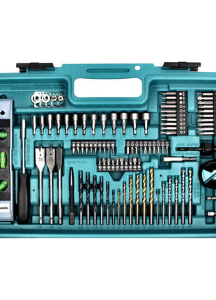 Makita DHP 482 SAX5W perceuse à percussion sans fil blanc 18 V 62 Nm + 1x batterie 2,0 Ah + chargeur + jeu d'accessoires 101 pièces + mallette