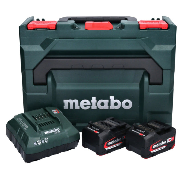 Set base Metabo 2x batteria Li-Power 18 V 4,0 Ah CAS Li-Ion + caricatore ASC 55 + metaBOX ( 685064000 )