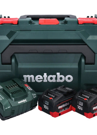 Metabo Basis Set 2x LiHD Akkupack 18 V 10,0 Ah Li-Ion Akku CAS System ( 685142000 ) + ASC 145 Ladegerät AIR COOLED + metaBOX - Toolbrothers