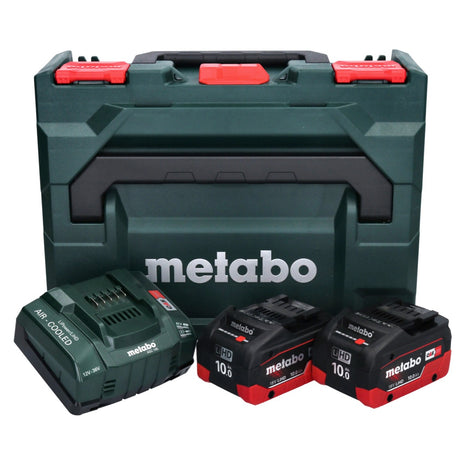 Metabo Basis Set 2x LiHD Akkupack 18 V 10,0 Ah Li-Ion Akku CAS System ( 685142000 ) + ASC 145 Ladegerät AIR COOLED + metaBOX - Toolbrothers