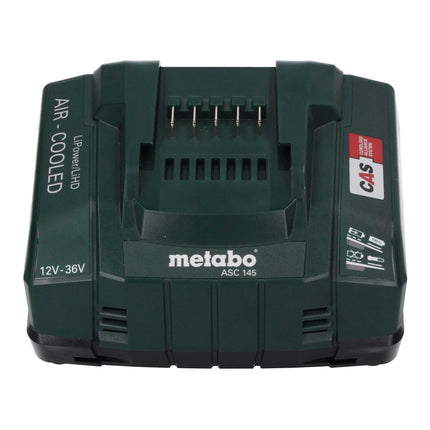 Metabo Basis Set 2x Li-Power Akkupack 18 V 8,0 Ah CAS Li-Ion Akku ( 685131590 ) + Ladegerät ASC 145 + metaBOX