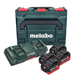 Metabo Basis Set 4x Li-Power Akkupack 18 V 8,0 Ah CAS Li-Ion Akku ( 685135000 ) + DUO Doppel Ladegerät ASC 145 + metaBOX