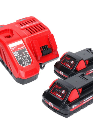 Milwaukee M18 NRG-302 Akku Starter Set High Output 2x 18 V 3,0 Ah / 3000 mAh Li-Ion Akku ( 2x 4932471069 ) + M12-18FC Ladegerät ( 4932451079 ) - Toolbrothers