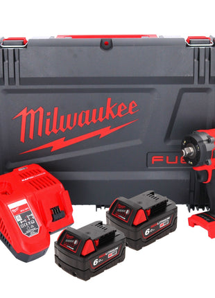 Llave de impacto a batería Milwaukee M18 FIW2F12-602X 18 V 339 Nm 1/2" sin escobillas + 2x batería 6,0 Ah + cargador + caja HD