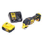 Oscilador multiherramienta a batería DeWalt DCS 356 P1-XJ 18 V sin escobillas + 1x batería 5,0 Ah + cargador + set de accesorios