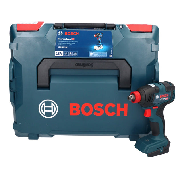 Bosch GDX 18V-200 Llave de impacto profesional con acumulador 18 V 200 Nm sin escobillas ( 06019J2205 ) + L-BOXX - sin acumulador, sin cargador
