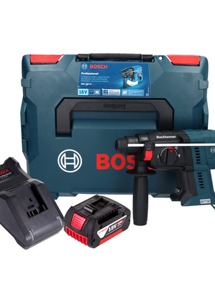 Bosch GBH 18V-21 Taladro percutor inalámbrico profesional 18 V 2,0 J sin escobillas + 1x batería 4,0 Ah + cargador + L-BOXX