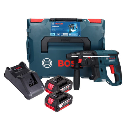 Bosch GBH 18V-21 Martillo perforador profesional sin cable 18 V 2,0 J ( 0611911102 ) + 2x batería 4,0 Ah + cargador + L-BOXX