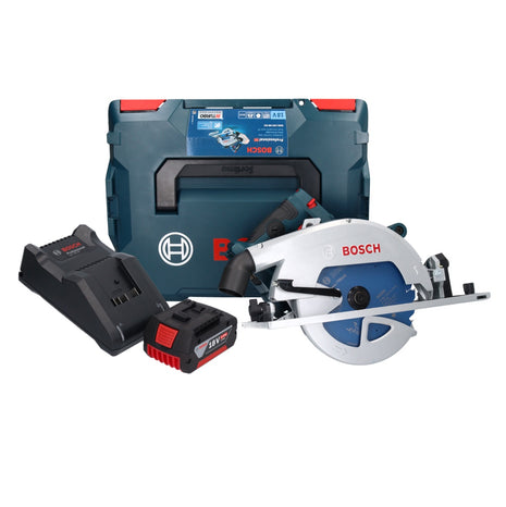 Sierra circular inalámbrica Bosch GKS 18V-68 GC Professional 18 V 190 mm Biturbo Brushless + 1x batería 5,0 Ah + cargador + L-BOXX