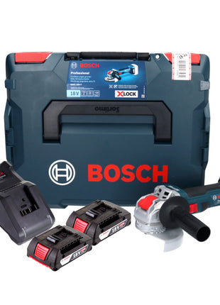 Bosch GWX 18V-7 Professional Akku Winkelschleifer 18 V 125 mm Brushless X-LOCK + 2x Akku 2,0 Ah + Ladegerät + L-Boxx - Toolbrothers