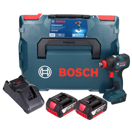 Bosch GDX 18V-200 Professional cordless impact wrench 18 V 200 Nm brushless + 2x rechargeable battery 4.0 Ah + charger + L-BOXX