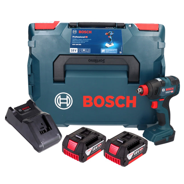 Bosch GDX 18V-200 Professional cordless impact wrench 18 V 200 Nm brushless + 2x rechargeable battery 5.0 Ah + charger + L-BOXX