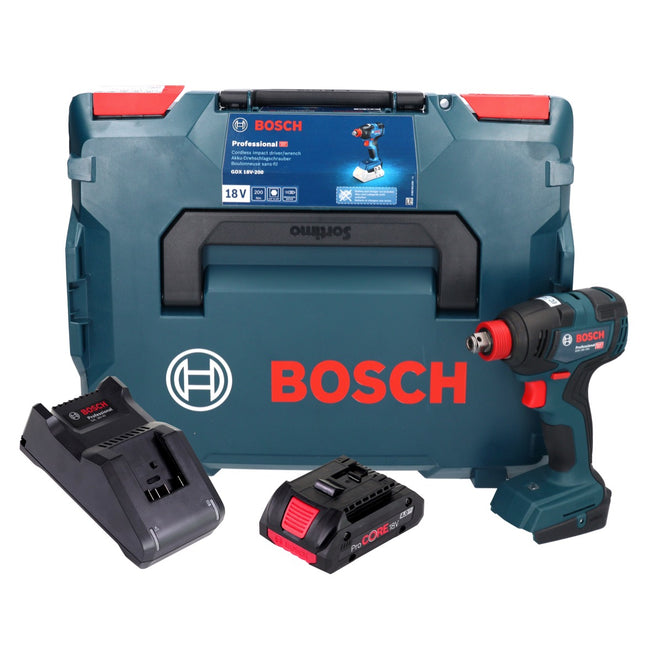 Bosch GDX 18V-200 Llave de impacto profesional sin cable 18 V 200 Nm sin escobillas + 1x acumulador ProCORE 4,0 Ah + cargador + L-BOXX
