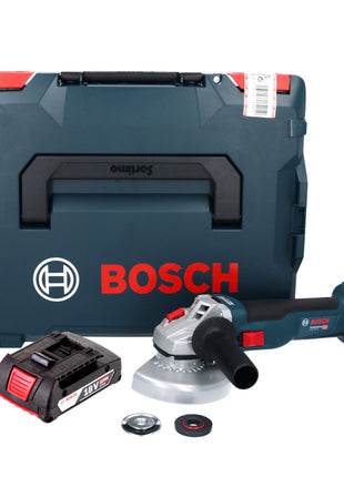 Bosch GWS 18V-10 Professional Akku Winkelschleifer 18 V 125 mm Brushless + 1x Akku 2,0 Ah + L-Boxx - ohne Ladegerät