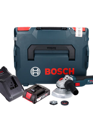 Bosch GWS 18V-10 Professional Akku Winkelschleifer 18 V 125 mm Brushless + 1x Akku 2,0 Ah + Ladegerät + L-Boxx