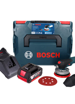 Lijadora excéntrica a batería Bosch GEX 18V-125 Professional 18 V 125 mm sin escobillas + 1x batería 5,0 Ah + cargador + L-BOXX