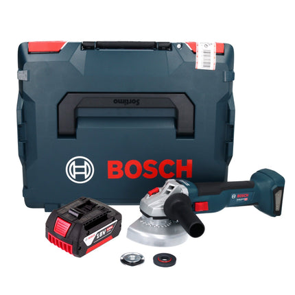 Bosch GWS 18V-10 Professional Akku Winkelschleifer 18 V 125 mm Brushless + 1x Akku 4,0 Ah + L-Boxx - ohne Ladegerät