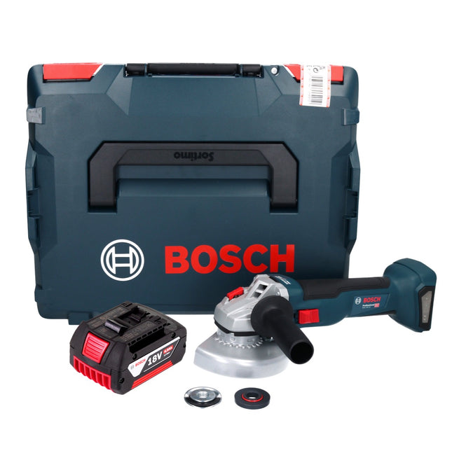 Bosch GWS 18V-10 Amoladora angular profesional sin cable 18 V 125 mm sin escobillas + 1x acumulador 4,0 Ah + L-Boxx - sin cargador