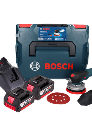 Bosch GEX 18V-125 Professional Akku Exzenterschleifer 18 V 125 mm Brushless + 2x Akku 5,0 Ah + Ladegerät + L-BOXX