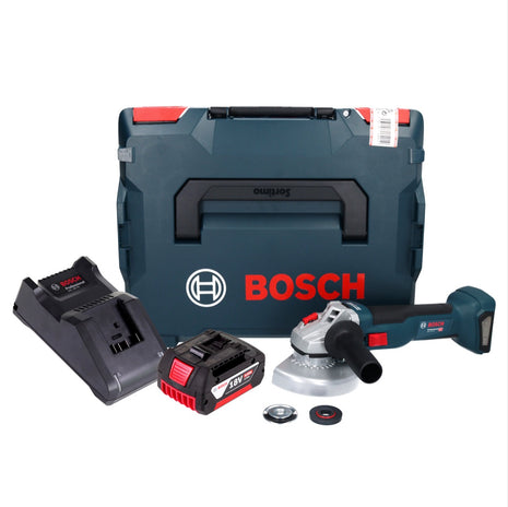 Bosch GWS 18V-10 Smerigliatrice angolare professionale a batteria 18 V 125 mm senza spazzole + 1x batteria ricaricabile 4,0 Ah + caricabatterie + L-Boxx