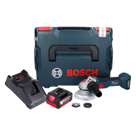 Bosch GWS 18V-10 Smerigliatrice angolare professionale a batteria 18 V 125 mm brushless + 1x batteria ricaricabile 5,0 Ah + caricabatterie + L-Boxx