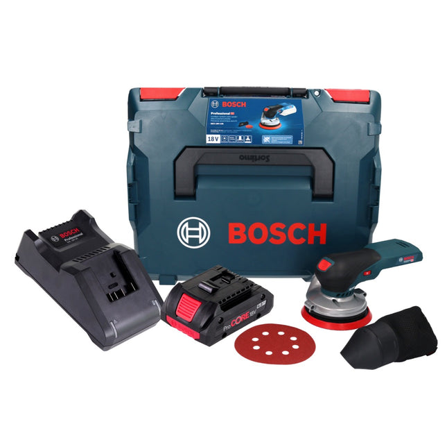 Bosch GEX 18V-125 Professional Ponceuse excentrique sans fil 18 V 125 mm Brushless + 1x batterie ProCORE 4,0 Ah + chargeur + L-BOXX