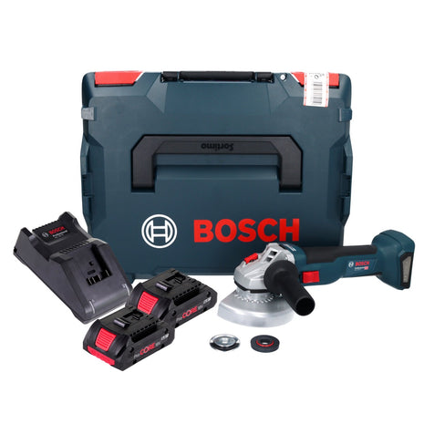 Bosch GWS 18V-10 Smerigliatrice angolare professionale a batteria 18 V 125 mm senza spazzole + 2x batteria ProCORE 4,0 Ah + caricabatterie + L-Boxx