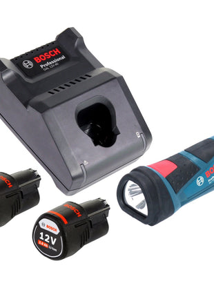 Lampe à batterie Bosch GLI 12V-80 Professional 12 V 80 lumens + 2x batteries 2,0 Ah + chargeur