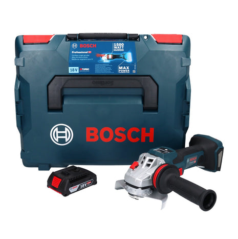 Bosch GWS 18V-15 SC Professional amoladora angular a batería 18 V 125 mm sin escobillas + 1x batería 2,0 Ah + L-BOXX - sin cargador