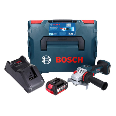 Bosch GWS 18V-15 SC Professional amoladora angular a batería 18 V 125 mm sin escobillas + 1x batería 4,0 Ah + cargador + L-BOXX