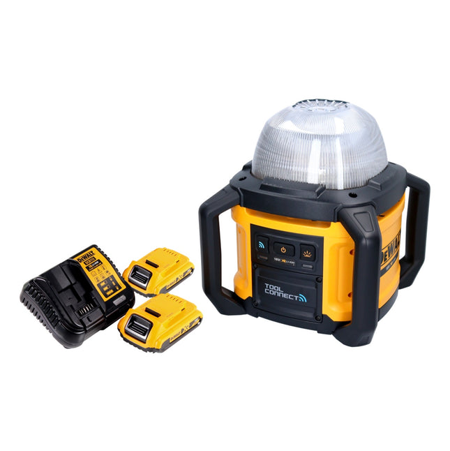 DeWalt DCL 074 D2 Faro da cantiere ricaricabile 18 V 5000 lm 4000 Kelvin + 2x batteria ricaricabile 2,0 Ah + caricatore