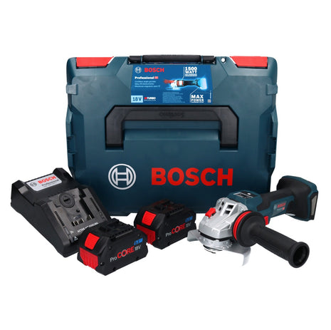 Bosch GWS 18V-15 SC Meuleuse d'angle sans fil Professional 18 V 125 mm brushless + 2x Batteries ProCORE 8,0 Ah + Chargeur + L-BOXX