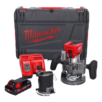 Milwaukee M18 FTR-301X Fraiseuse sans fil 18 V Brushless + 1x batterie 3,0 Ah + chargeur + modules de fraisage + HD Box