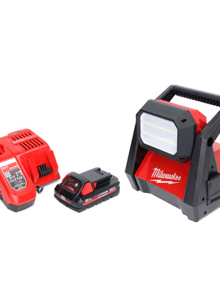 Milwaukee M18 HOAL-301FC Akku LED Lampe Baustrahler 18 V 4000 lm + 1x Akku 3,0 Ah + Ladegerät