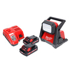 Milwaukee M18 HOAL-302FC Cordless LED Construction Lamp 4000lm 18V + 2x Batteries 3.0Ah + Charger