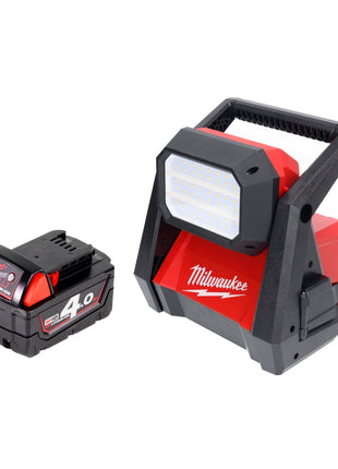 Milwaukee M18 HOAL-401 Akku LED Lampe Baustrahler 18 V 4000 lm + 1x Akku 4,0 Ah - ohne Ladegerät