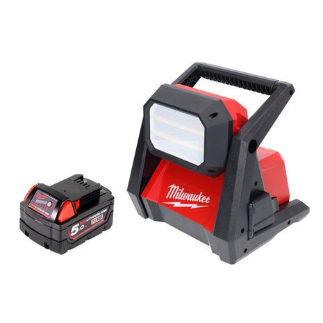 Milwaukee M18 HOAL-501 Akku LED Lampe Baustrahler 18 V 4000 lm + 1x Akku 5,0 Ah - ohne Ladegerät