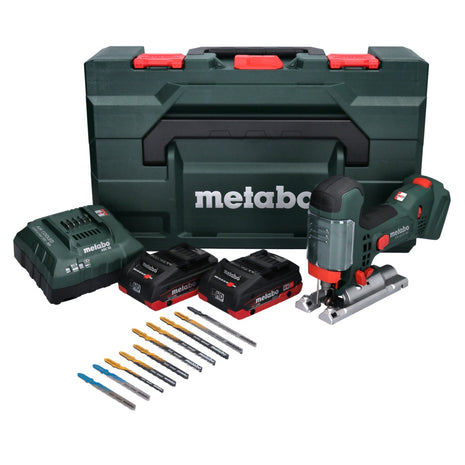 Metabo STA 18 LTX 100 Akku Stichsäge 18 V + 2x Akku 4,0 Ah + Ladegerät + 10 tlg. Sägeblatt Set + metaBOX - Toolbrothers