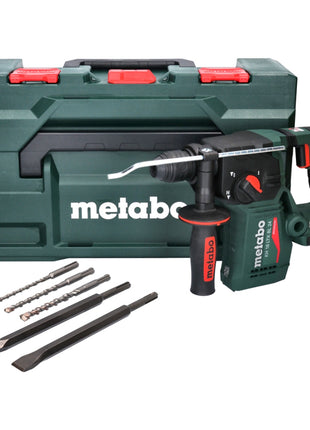 Metabo KH 18 LTX BL 24 marteau perforateur sans fil 18 V 2,2 J SDS Plus Brushless + jeu de 5 perceuses et burins + metaBOX - sans batterie, sans chargeur