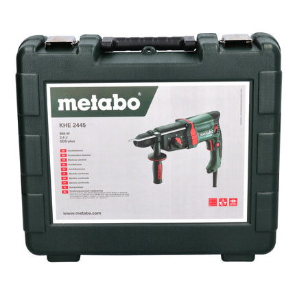 Martillo combinado Metabo KHE 2445 800 W 2,4 J SDS plus + juego de taladro y cincel 13 piezas + estuche
