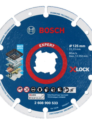 Bosch X-LOCK Trennscheiben Set Diamant Metal + Carbide Multi Wheel 125 x 22,23 mm ( 061599761M )