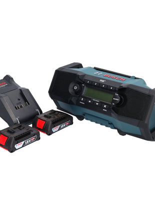 Bosch GPB 18V-2 SC Professional Akku Baustellenradio 18 V DAB+ Bluetooth AUX + 2x Akku 2,0 Ah + Ladegerät