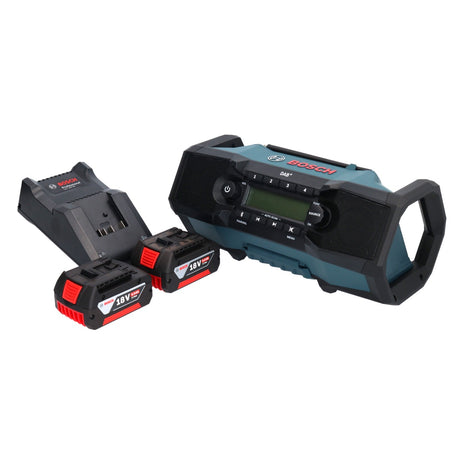 Bosch GPB 18V-2 SC Professional Akku Baustellenradio 18 V DAB+ Bluetooth AUX + 2x Akku 5,0 Ah + Ladegerät