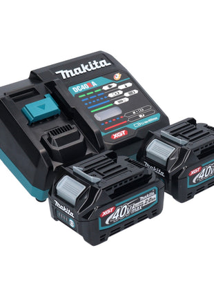 Makita GA 038 GA2 Akku Winkelschleifer 40 V max. 230 mm Brushless XGT + 2x Akku 2,0 Ah + Ladegerät