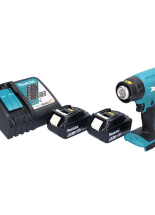 Makita DHG 180 RG Akku Heissluftgeblaese 18 V 550 C 2x Akku 6 0 Ah Ladegeraet 1 - toolbrothers