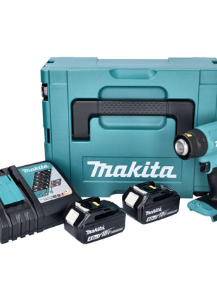 Makita DHG 180 RMJ Akku Heißluftgebläse 18 V 550 °C + 2x Akku 4,0 Ah + Ladegerät + Makpac - Toolbrothers