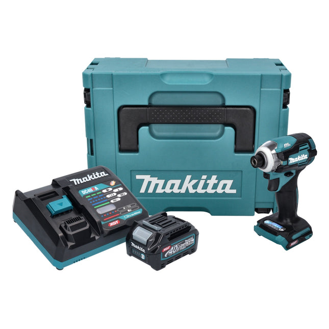 Makita TD 001 GA101 Llave de impacto inalámbrica 40 V máx. 220 Nm 1/4" XGT Brushless + 1x batería 2,0 Ah + cargador + Makpac